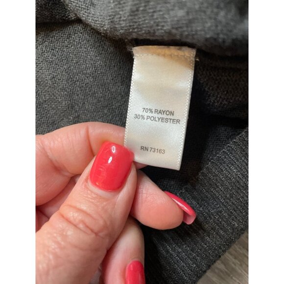 Cable & Gauge Charcoal Gray Boatneck Long Sleeve Knit Sweater Sz XL - Picture 7 of 11